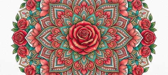 Цветная мандала: Роза