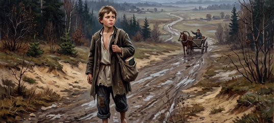 Иллюстрация к стихотворению Некрасова «Школьник»
