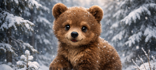 Иллюстрация «Зима: Медвежонок»