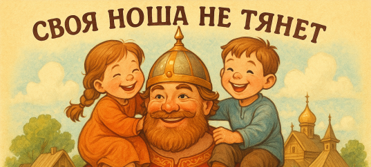 Иллюстрация к русской пословице: Своя ноша не тянет