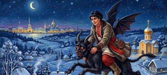 Иллюстрация по повести Гоголя «Ночь перед Рождеством»