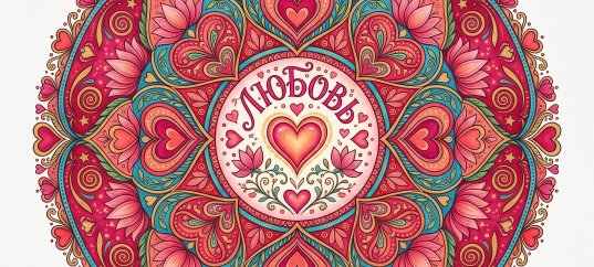 Цветная мандала на День Святого Валентина