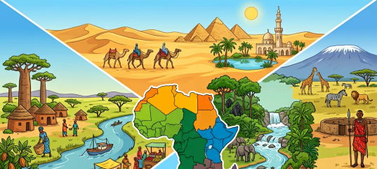 Иллюстрация по теме «Особенности регионов Африки»