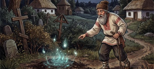 Иллюстрация по повести Гоголя «Заколдованное место»