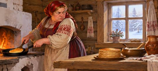 Иллюстрация к сказке «Морозко»: Злая мачеха