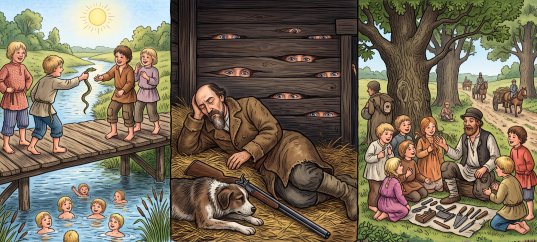 Иллюстрация к стихотворению Некрасова «Крестьянские дети»