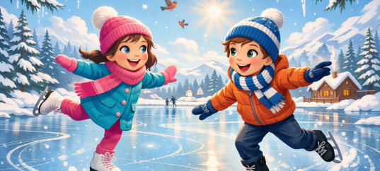 Иллюстрация «Зимние забавы: Коньки»