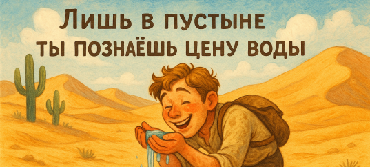 Иллюстрация к карельской пословице: Лишь в пустыне ты познаёшь цену воды