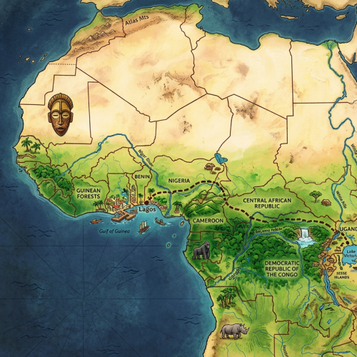 Иллюстрация по теме «Африка. От Лагоса до озера Виктория»