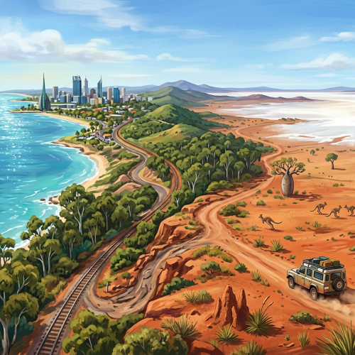 Иллюстрация теме «Австралия. От Перта до озера Эйр-Норт»