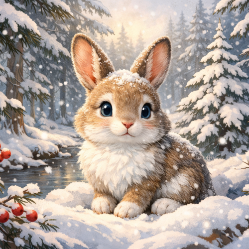 Иллюстрация «Зима: Зайчик»