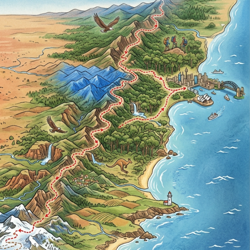 Иллюстрация по теме «Австралия. От Сиднея вдоль Большого Водораздельного хребта»