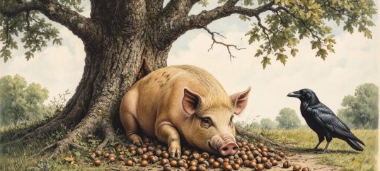 Кроссворд по басне Крылова «Свинья под дубом»