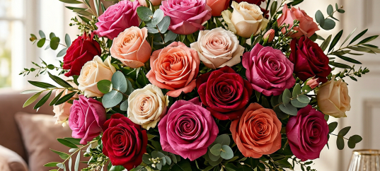 Открытка «С 8 марта: Букет роз»