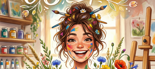 Открытка «С 8 марта: Обаятельная художница»