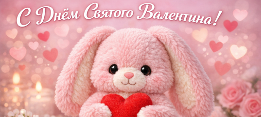 Открытка «С Днем Святого Валентина: Зайчик»