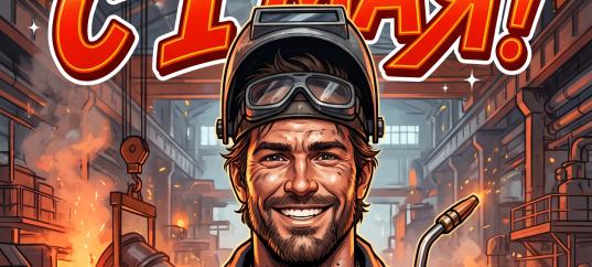 Открытка «С 1 мая: Профессия сталевар»