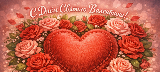 Открытка «С Днем Святого Валентина: Пушистое сердце»