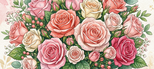 Открытка «С 8 марта: Розовый букет»