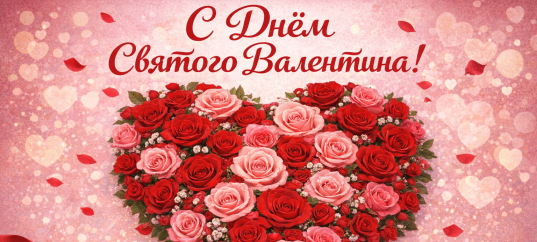 Открытка «С Днем Святого Валентина: Розы»