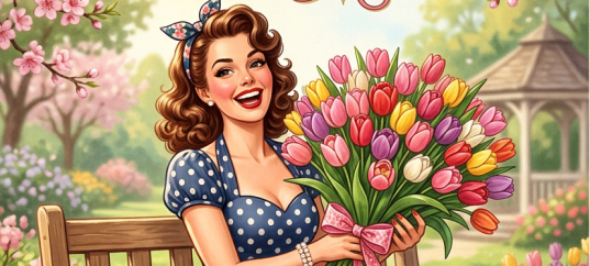 Открытка «С 8 марта: Красивая девушка»