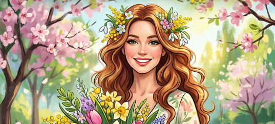 Открытка «С 8 марта: Обворожительная девушка»