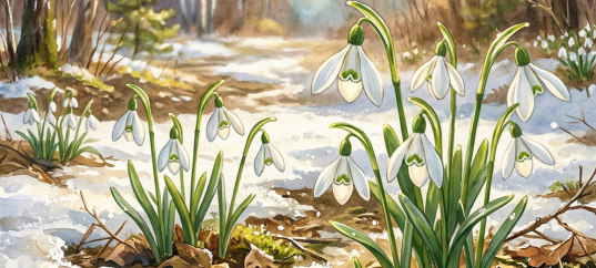 Открытка «С 8 марта: Подснежники»