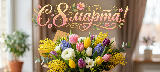 Открытка «С 8 марта: Очаровательный букет»