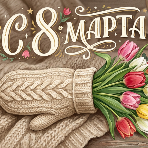 Открытка «С 8 марта: Праздник женственности и цветов»