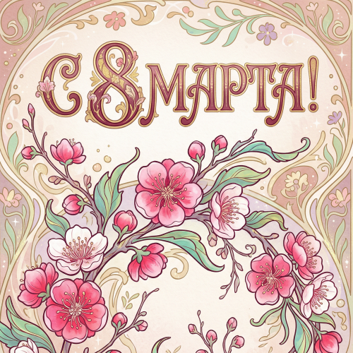 Открытка «С 8 марта: С праздником весны и женственности!»