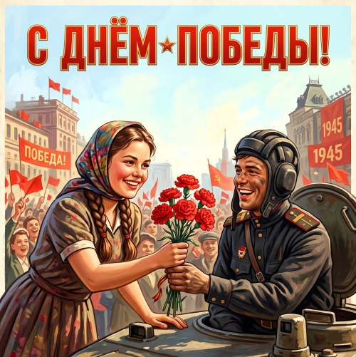 Открытка «9 Мая — праздник мужества и славы»