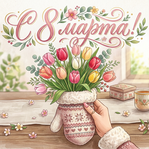 Открытка «С 8 марта: Весеннее настроение»