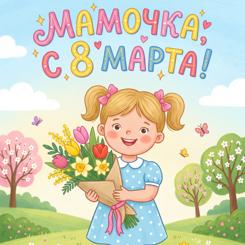 Открытка «С 8 марта: Мамочке»