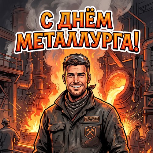 Открытка: С Днём металлурга