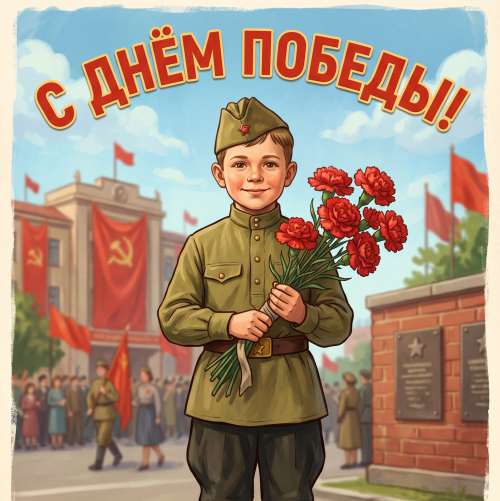 Открытка «Слава юным героям Великой Отечественной войны!»