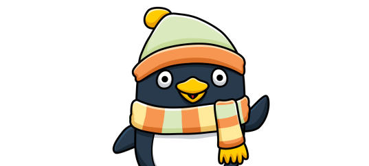 Аппликация: Пингвинёнок в шапке и шарфике