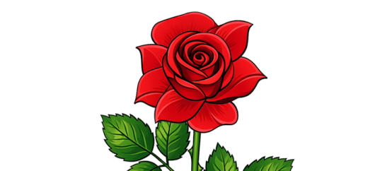 Шаблон аппликации: Красная роза