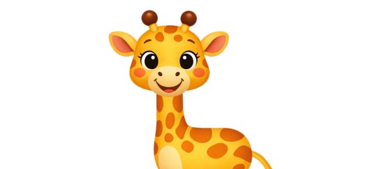 Шаблон аппликации: Весёлый жирафёнок