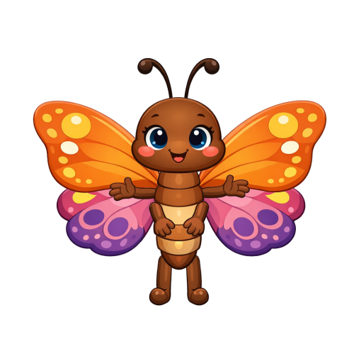 Шаблон аппликации: Мультяшная бабочка