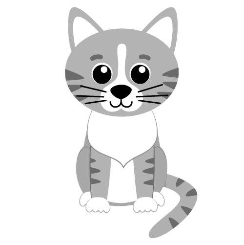 Аппликация: Полосатый серый котёнок