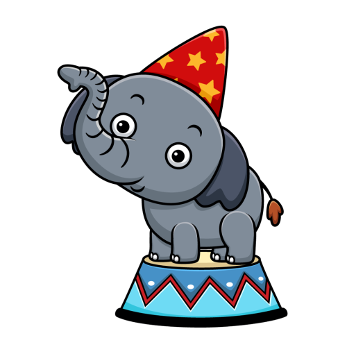 Аппликация: Слонёнок в цирке