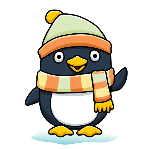 Аппликация: Пингвинёнок в шапке и шарфике