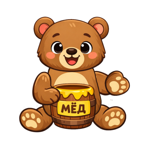 Шаблон аппликации: Медведь с мёдом