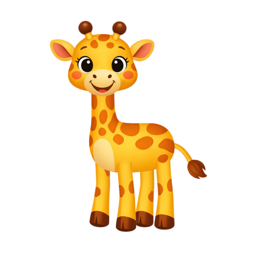 Шаблон аппликации: Весёлый жирафёнок