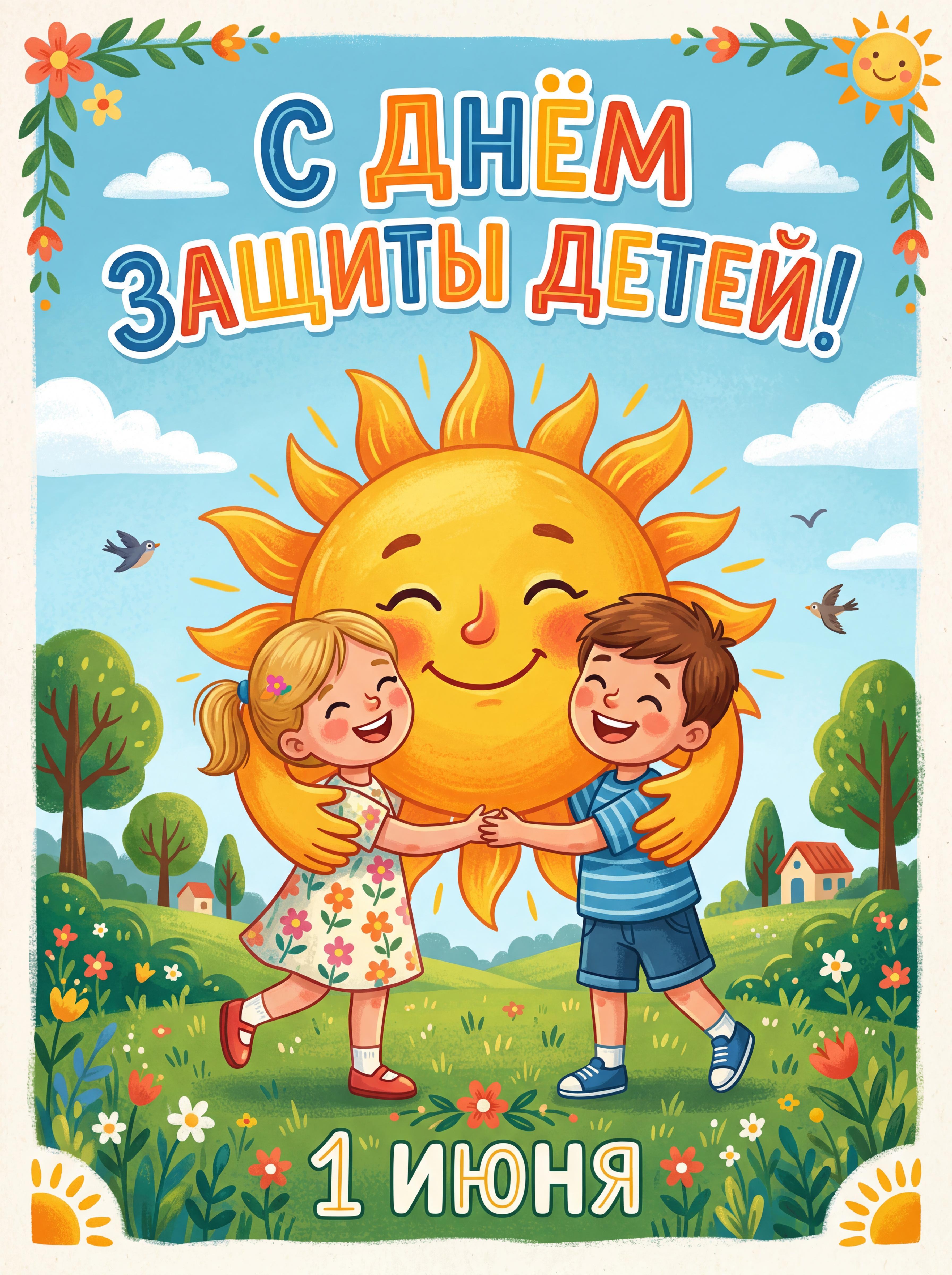Плакат «День защиты детей: Дети — наше будущее»