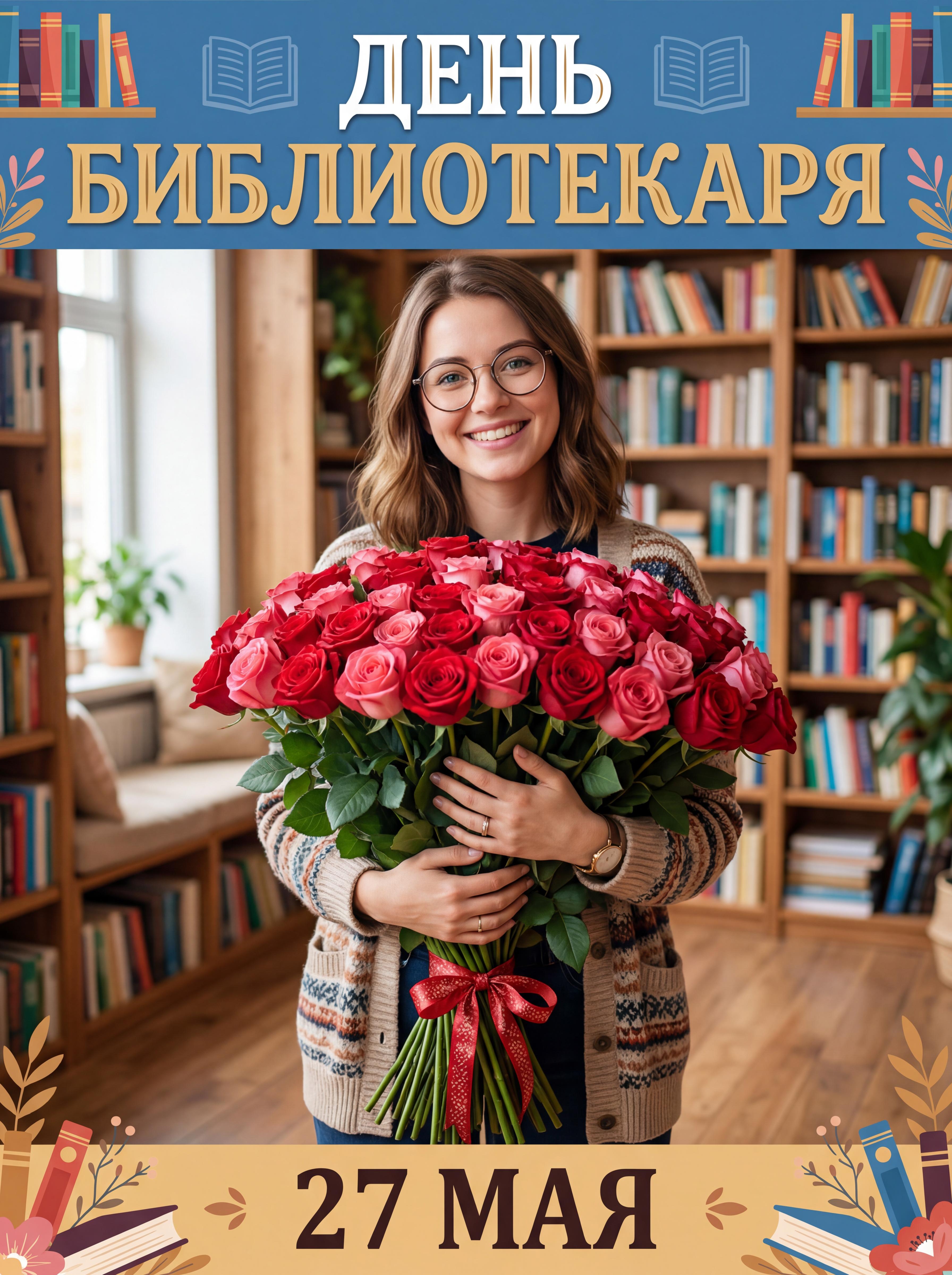 Плакат «День библиотекаря: Хранители знаний»
