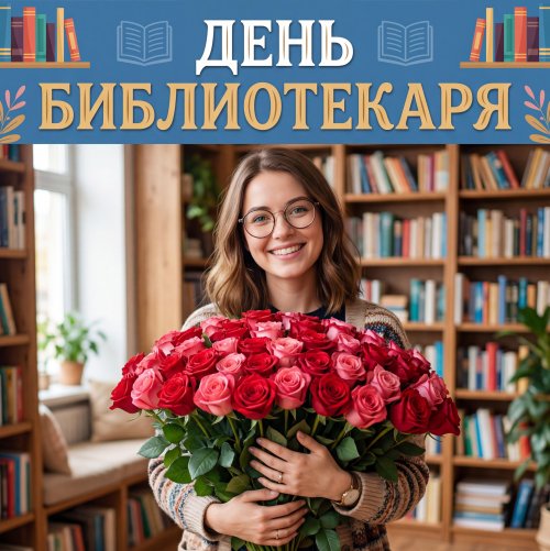 Плакат «День библиотекаря: Хранители знаний»