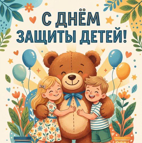 Плакат «День защиты детей: Объятия заботы»