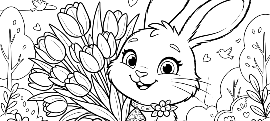 Раскраска «С 8 марта: Зайка»