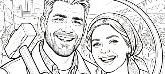 Раскраска «С 1 мая: Первомай»